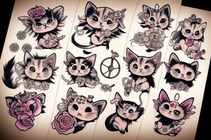 clockwork fairy kitten tattoo idea