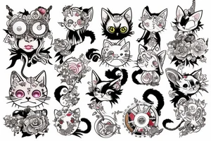 clockwork fairy kitten tattoo idea