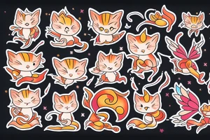 fire fairy kitten tattoo idea