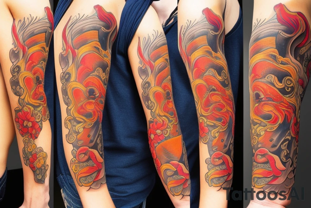 fire fairy dachshund tattoo idea
