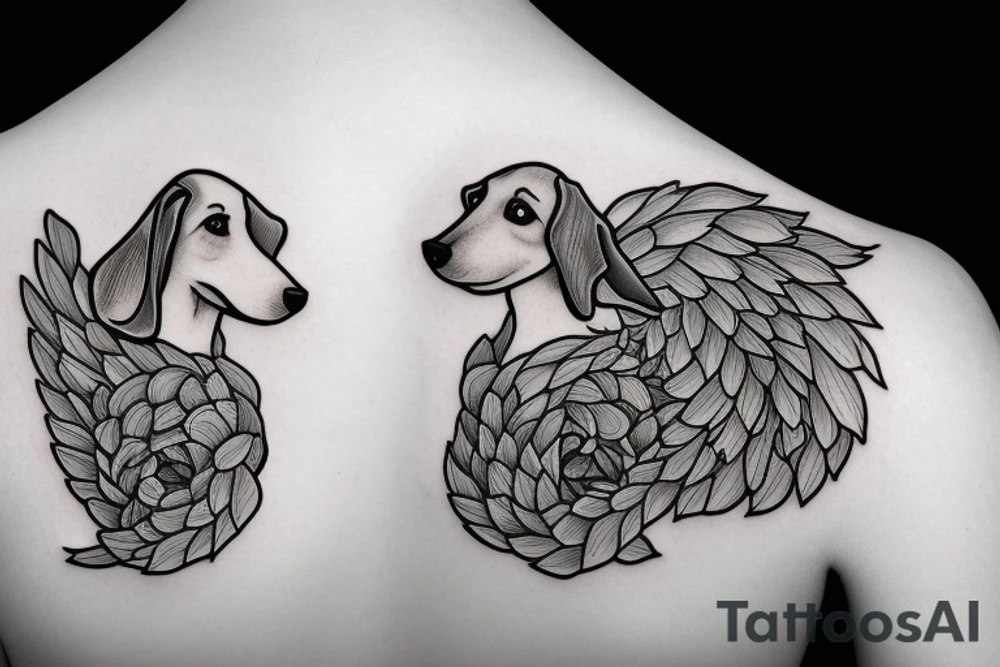 fire fairy dachshund tattoo idea