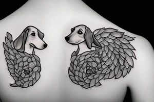 fire fairy dachshund tattoo idea