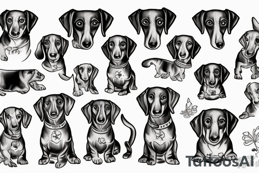 angel dachshund tattoo idea
