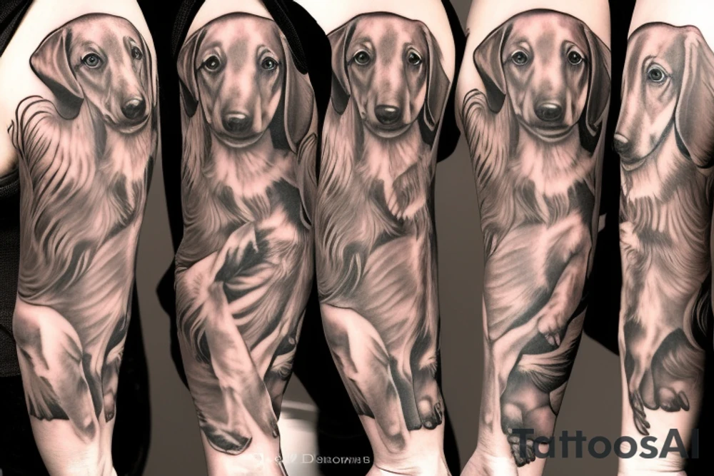 angel dachshund tattoo idea