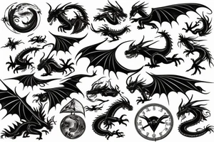 dragon flying past earth tattoo idea