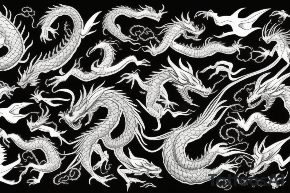 dragon flying past earth tattoo idea