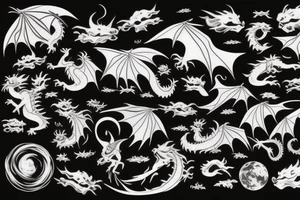 dragon flying past earth tattoo idea
