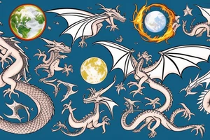 dragon flying past earth tattoo idea