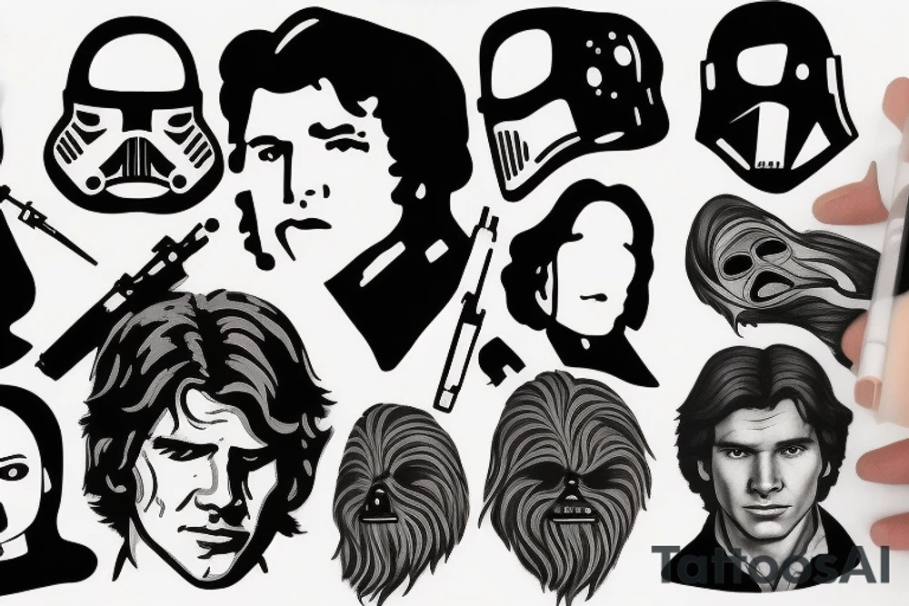 han solo head tattoo idea