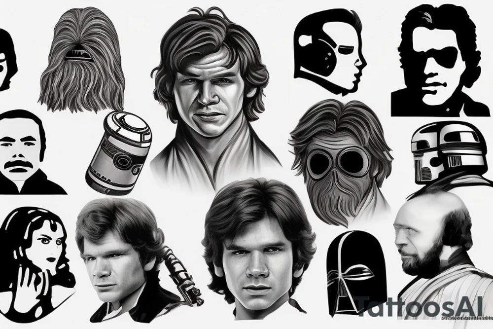 han solo head tattoo idea
