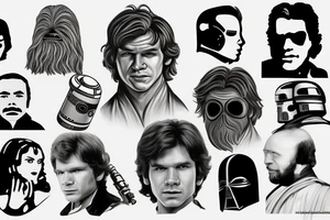 han solo head tattoo idea