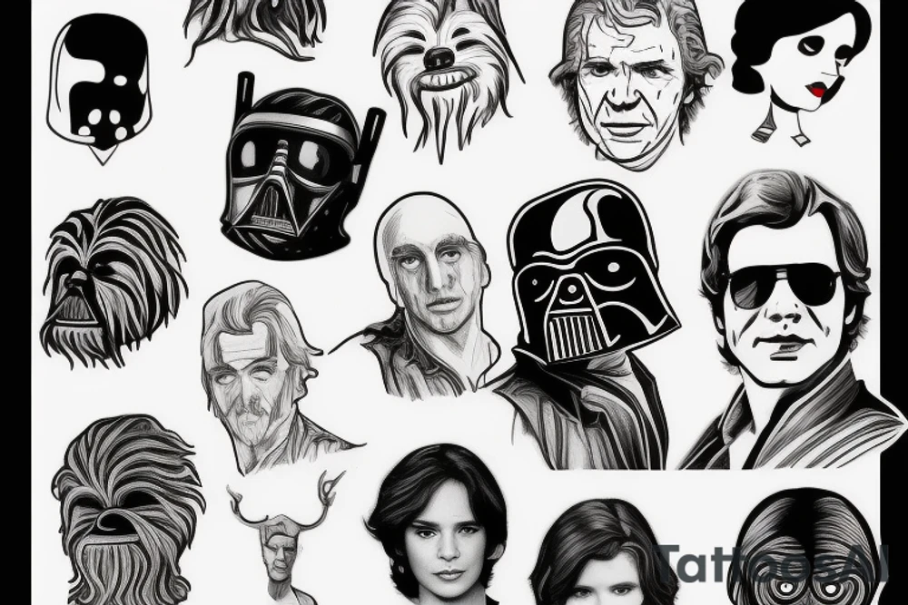 han solo head tattoo idea