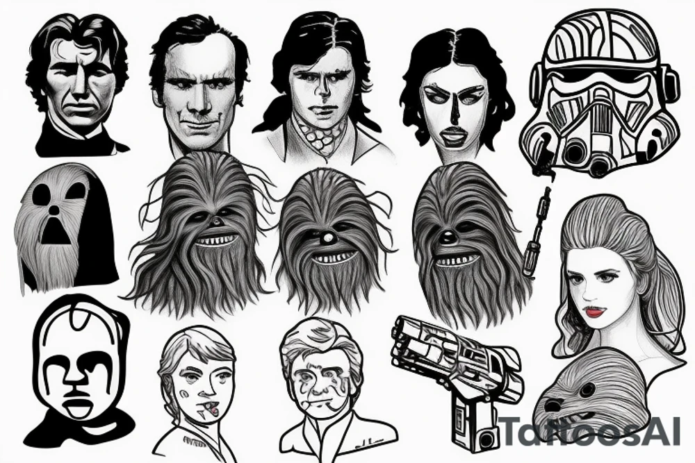 han solo head tattoo idea