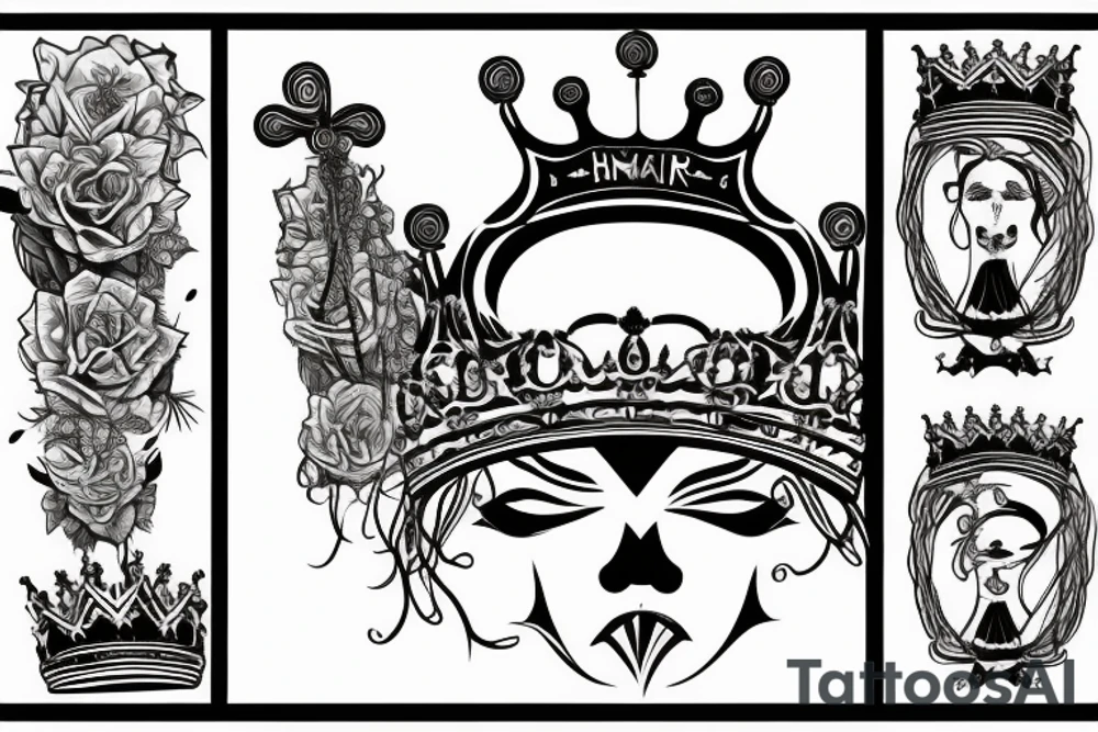 S with a crown on top of it with ribbon that says smith all in tattoo idea