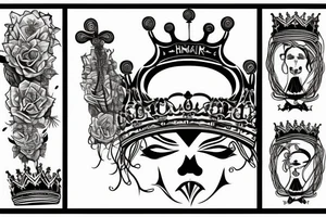 S with a crown on top of it with ribbon that says smith all in tattoo idea
