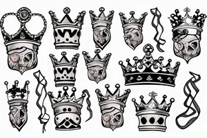 S with a crown on top of it with ribbon that says smith all in tattoo idea