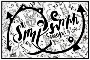 Crown on top of the letter s with a ribbon that says smith underneath it tattoo idea