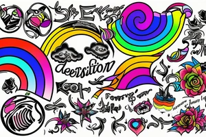 Depression, Rainbow Colors, music tattoo idea