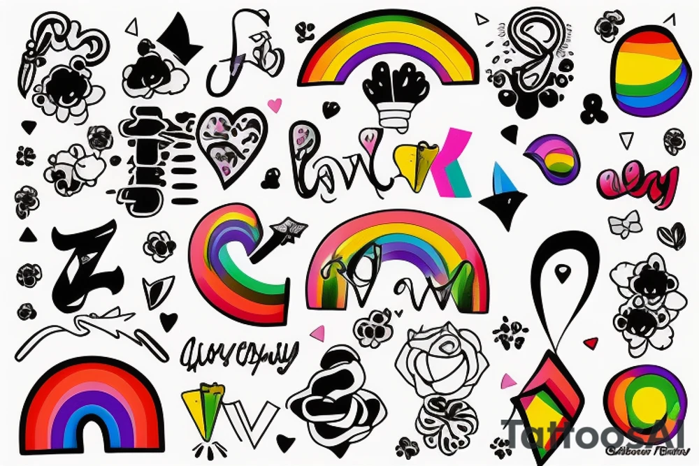 Gay, proud, positive, lucky tattoo idea