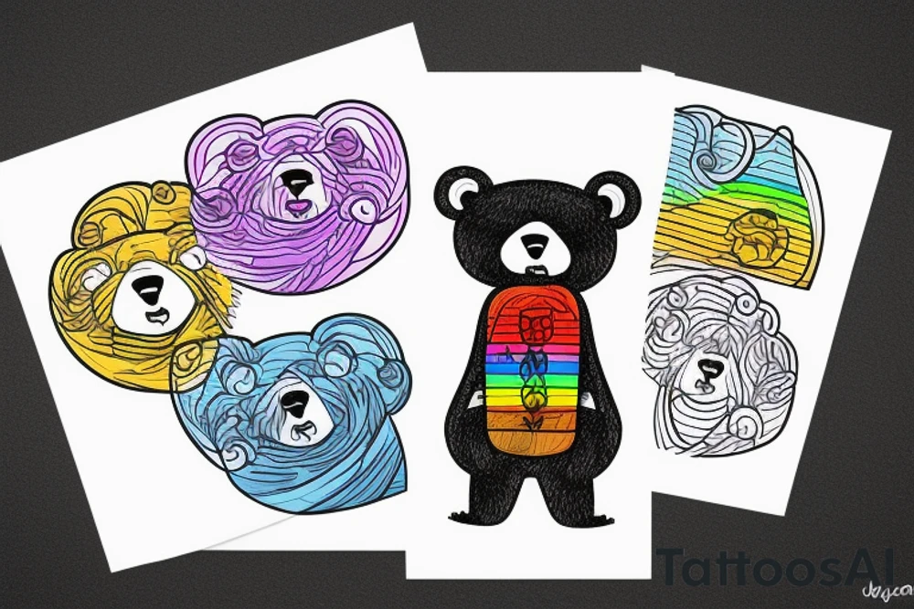 Gay, proud, positive, lucky, bear tattoo idea