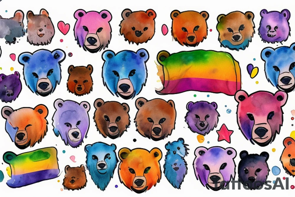 Gay, proud, positive, lucky, bear tattoo idea