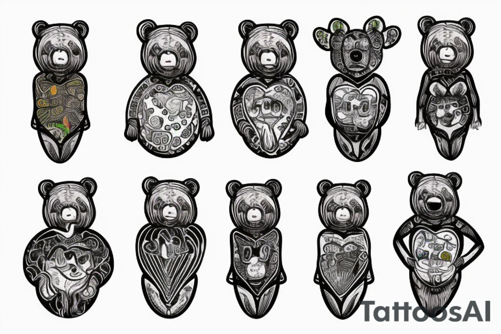 Gay, proud, positive, lucky, bear tattoo idea