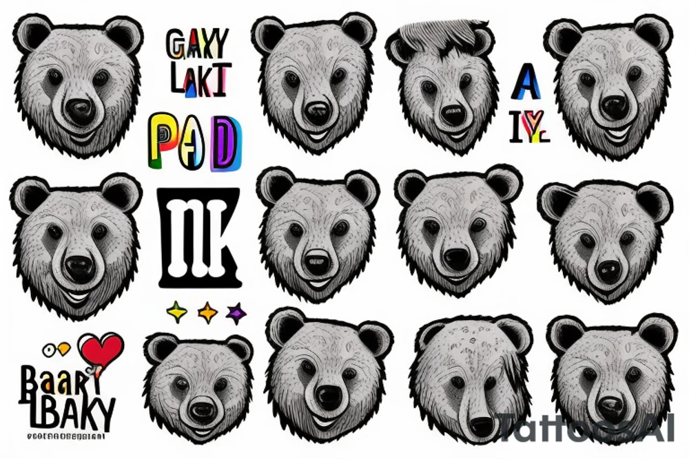 Gay, proud, positive, lucky, bear tattoo idea