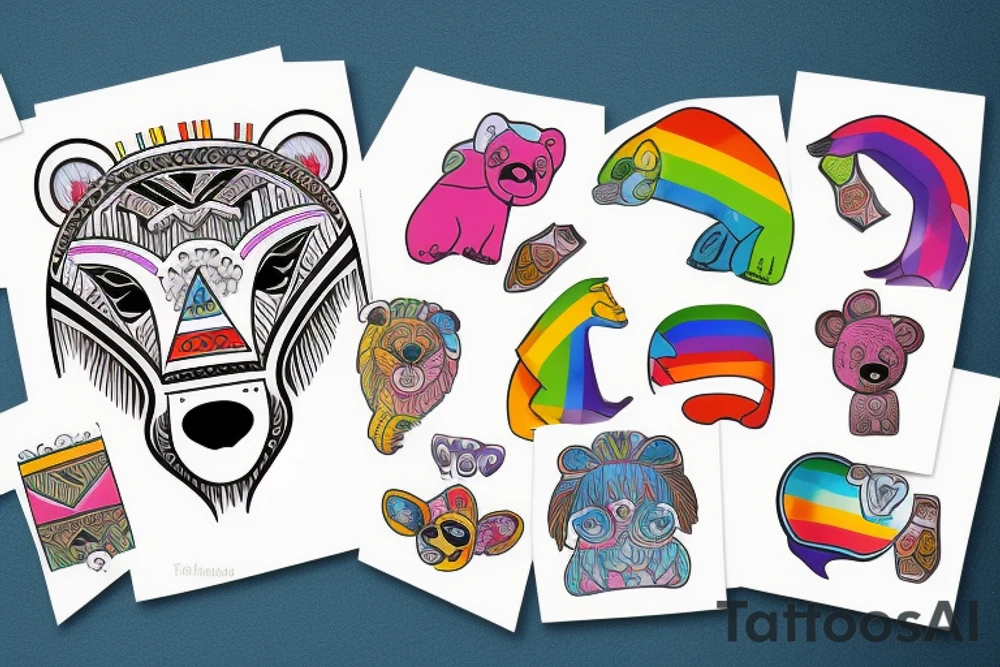 Gay, proud, positive, lucky, bear tattoo idea