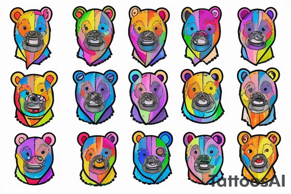 Gay, proud, positive, lucky, bear tattoo idea