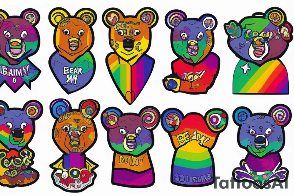 Gay, proud, positive, lucky, bear tattoo idea