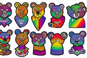 Gay, proud, positive, lucky, bear tattoo idea