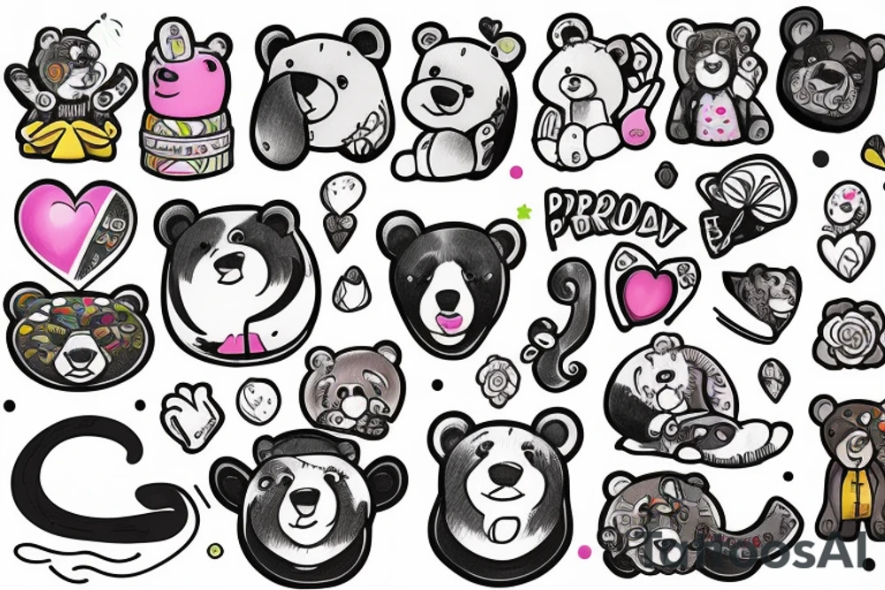 Gay, proud, positive, lucky, bear tattoo idea