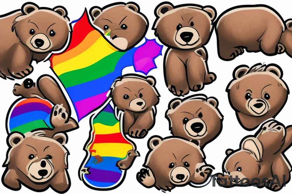 Gay, proud, positive, lucky, bear tattoo idea