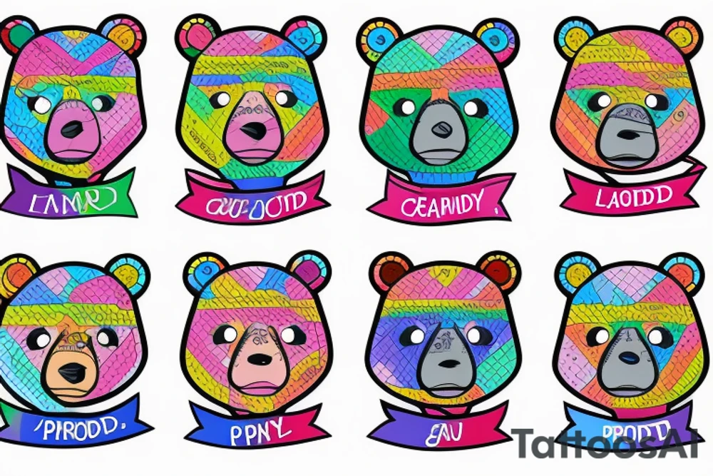 Gay, proud, positive, lucky, bear tattoo idea