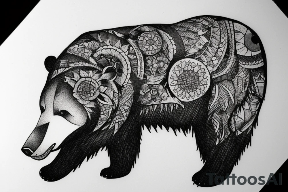 Bear, rock tattoo idea