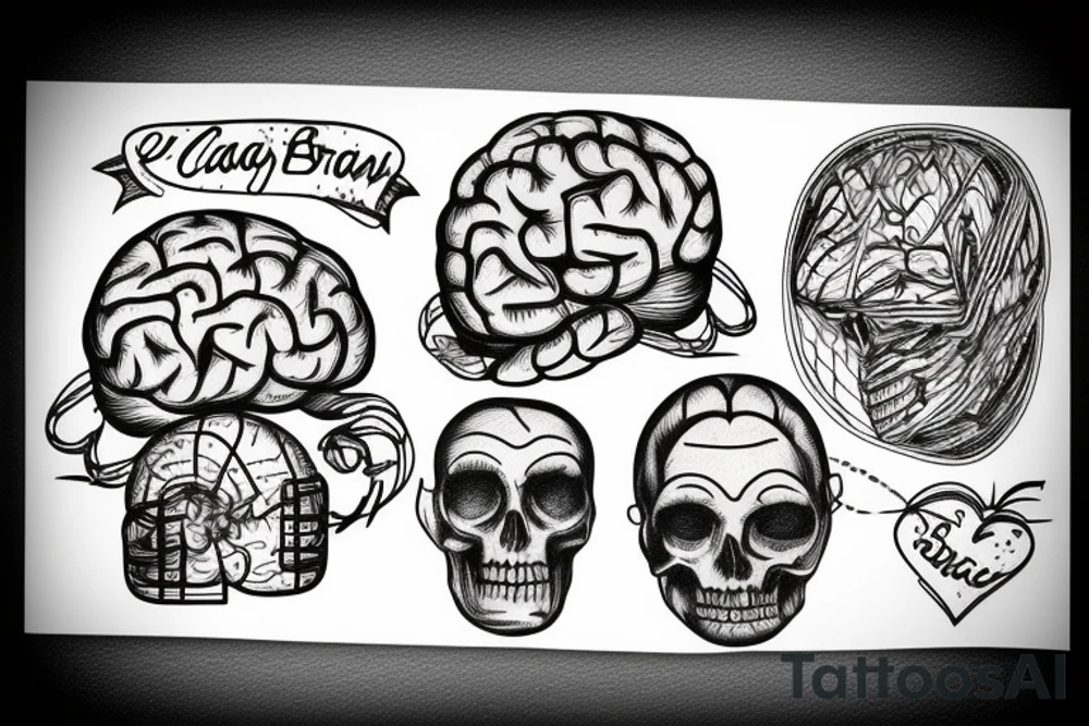 A caged brain tattoo idea