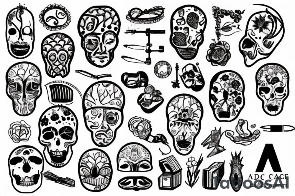 A caged brain tattoo idea