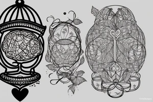 A birdcage with a brain in it tattoo idea