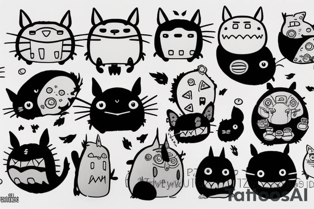 The catbus from My Neighbor Totoro tattoo idea