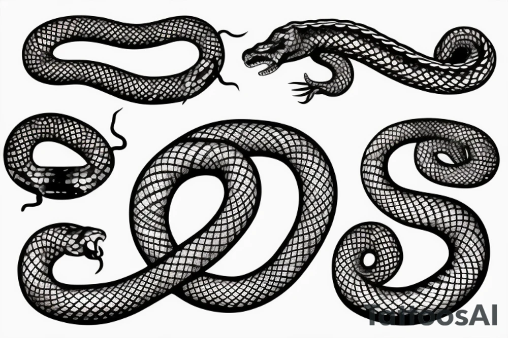 Tattoo in the form of a snake intertwined with a chain tattoo idea