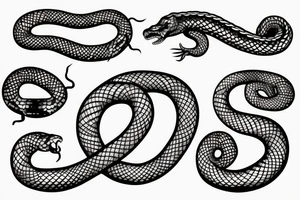 Tattoo in the form of a snake intertwined with a chain tattoo idea