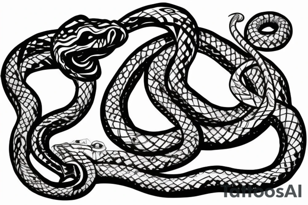 Snake along the arm, intertwined with the chain tattoo idea