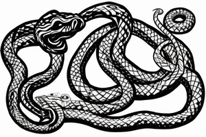 Snake along the arm, intertwined with the chain tattoo idea