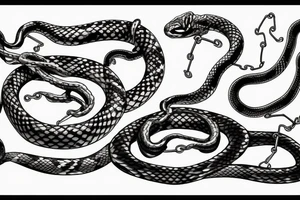 Twisting snake and chain tattoo idea