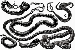 Twisting snake and chain tattoo idea