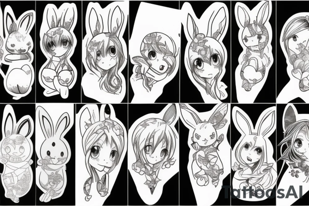 anime bunny tattoo idea