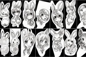 anime bunny tattoo idea