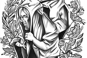 Light-haired guy in a hoodie with a rabbit hood tattoo idea