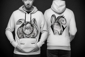 Light-haired guy in a hoodie with a rabbit hood tattoo idea