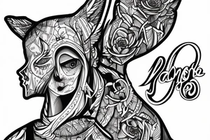 guy in hooded bunny tattoo idea